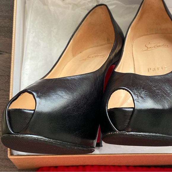 Luboutin Louboutin Peep Toe Platform Black Very Prive - Picture 2 of 7